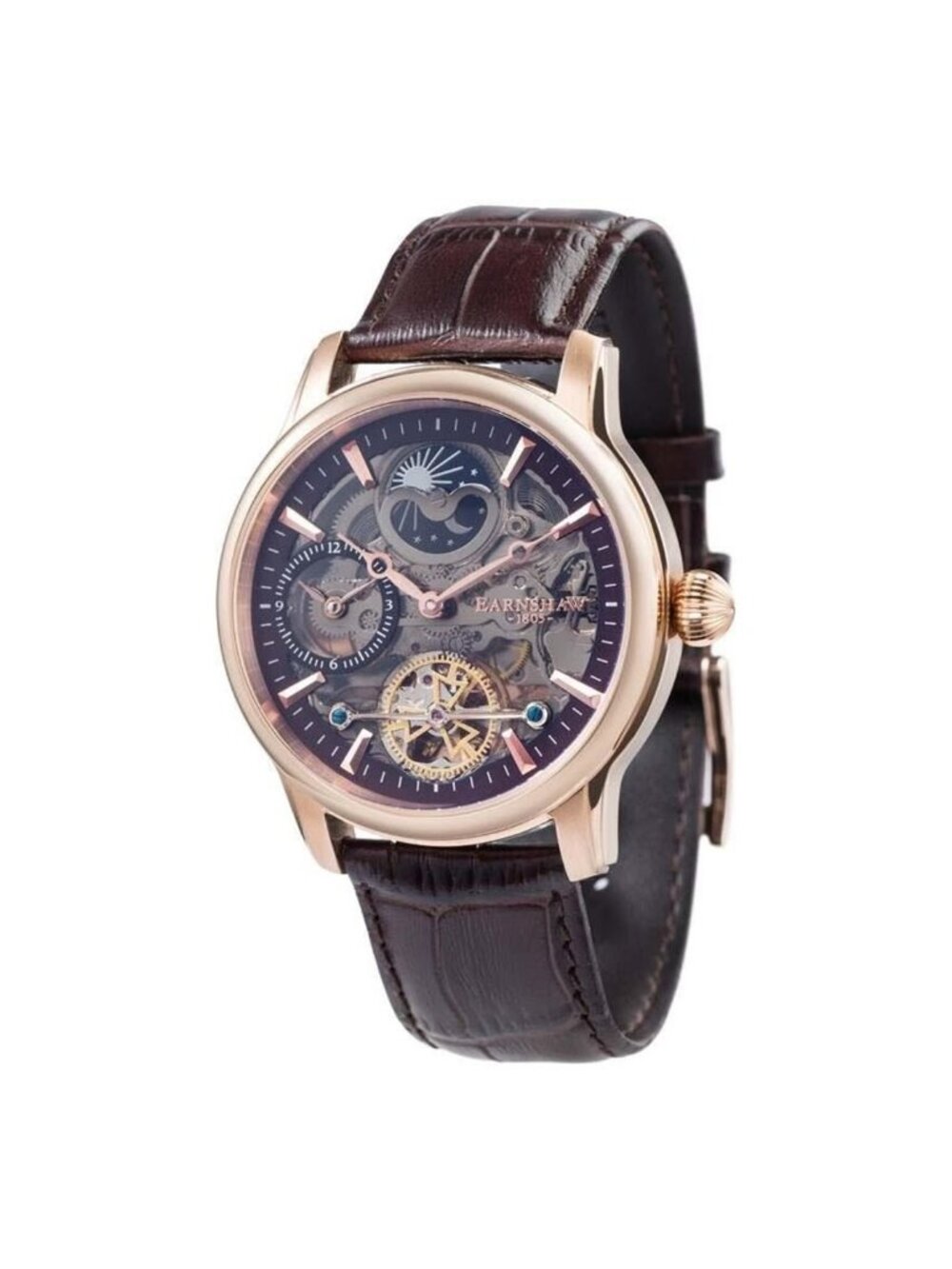 NWT Thomas Earnshaw Longitude Shadow Brown Dial Men's Watch